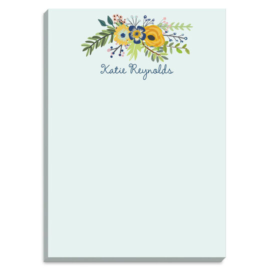 Navy and Gold Bouquet Notepads